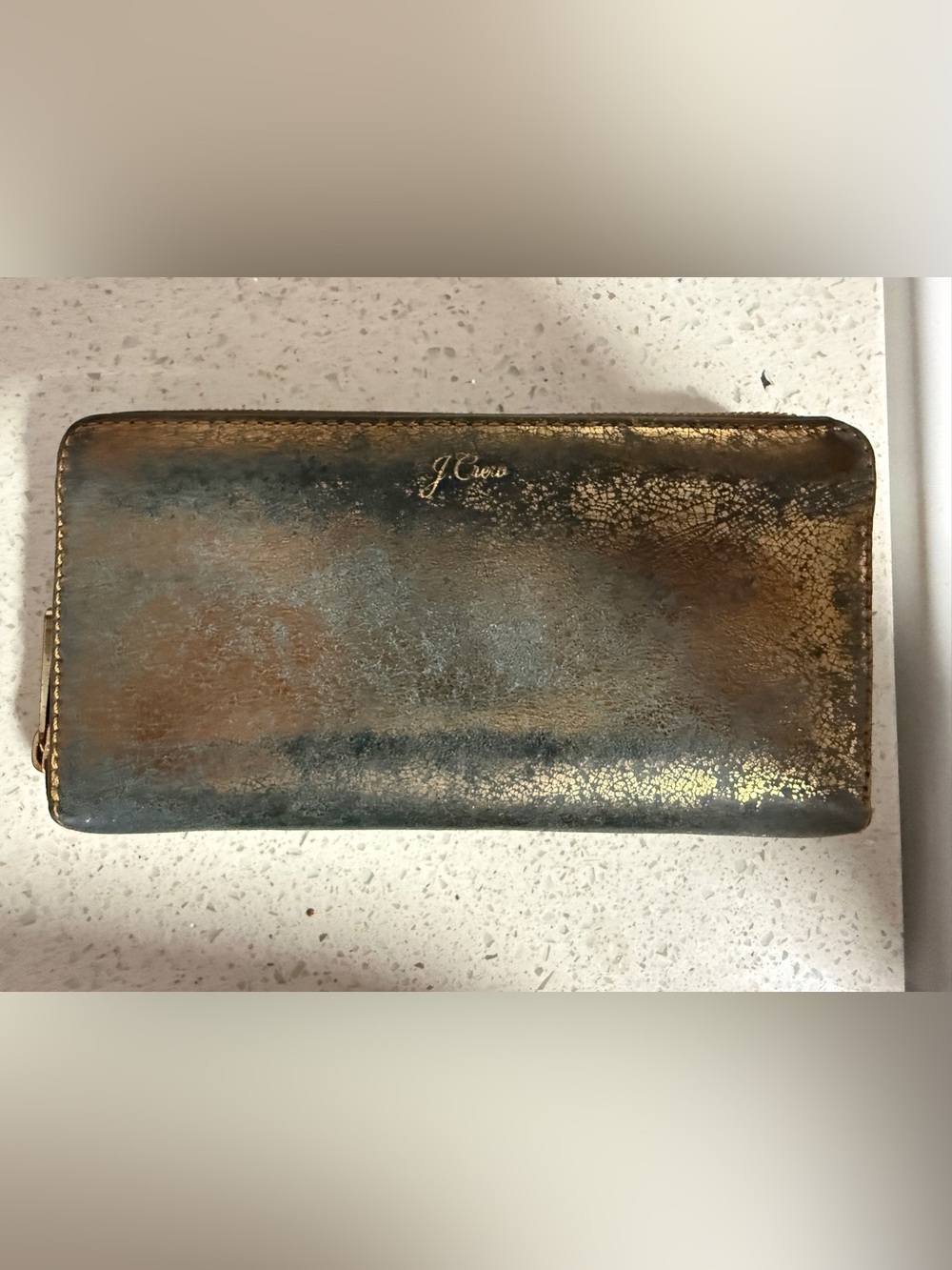 Metallic J Crew wallet